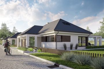 Projekt domu LK&1332 - parterowy z poddaszem dom o powierzchni 170,54 m², dach wielospadowy - ujęcie 2