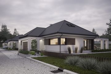 Projekt domu LK&1332 - parterowy z poddaszem dom o powierzchni 170,54 m², dach wielospadowy - ujęcie 4