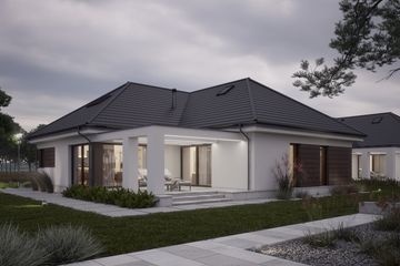 Projekt domu LK&1332 - parterowy z poddaszem dom o powierzchni 170,54 m², dach wielospadowy - ujęcie 6