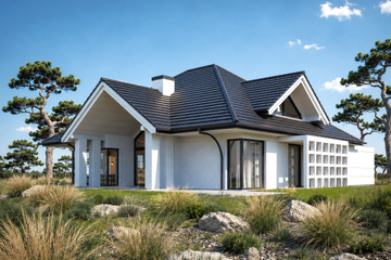 Projekt domu LK&1322 - parterowy z poddaszem dom o powierzchni 169,97 m², dach kopertowy - ujęcie 3