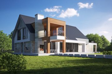 Projekt domu LK&1284 - parterowy z poddaszem dom o powierzchni 300,61 m², dach dwuspadowy - ujęcie 7