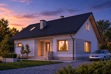 Projekt domu LK&1273 - parterowy dom o powierzchni 87,53 m², dach dwuspadowy - ujęcie 2