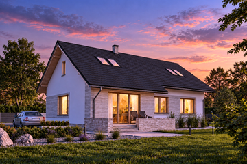 Projekt domu LK&1273 - parterowy dom o powierzchni 87,53 m², dach dwuspadowy - ujęcie 4