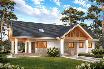 Projekt domu LK&1144 - parterowy z poddaszem dom o powierzchni 151,27 m², dach dwuspadowy - ujęcie 2