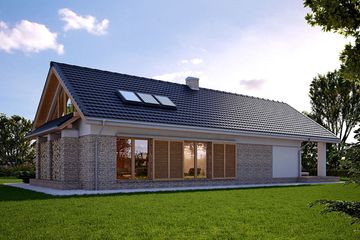 Projekt domu LK&1144 - parterowy z poddaszem dom o powierzchni 151,27 m², dach dwuspadowy - ujęcie 5