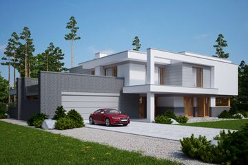 Projekt domu LK&1142 - z pełnym piętrem dom o powierzchni 270,66 m², dach płaski - ujęcie 3