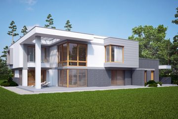 Projekt domu LK&1142 - z pełnym piętrem dom o powierzchni 270,66 m², dach płaski - ujęcie 4