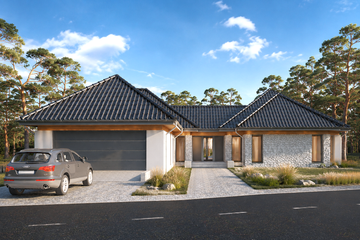 Projekt domu LK&1135 - parterowy dom o powierzchni 314,54 m², dach wielospadowy - ujęcie 4