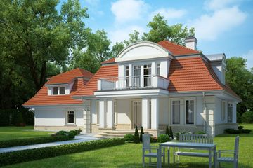 Projekt domu LK&1132 - parterowy z poddaszem dom o powierzchni 163,87 m², dach namiotowy - ujęcie 2