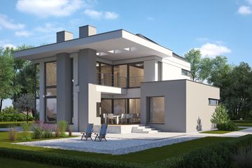 Projekt domu LK&1131 - z pełnym piętrem dom o powierzchni 174,21 m², dach kopertowy - ujęcie 2