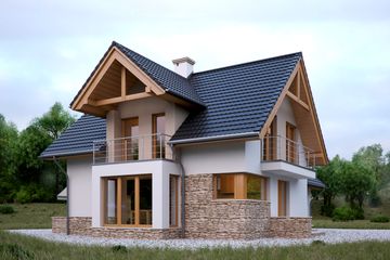 Projekt domu LK&1130 - parterowy z poddaszem dom o powierzchni 134,95 m², dach dwuspadowy - ujęcie 2