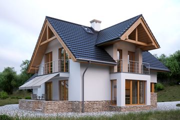 Projekt domu LK&1130 - parterowy z poddaszem dom o powierzchni 134,95 m², dach dwuspadowy - ujęcie 3