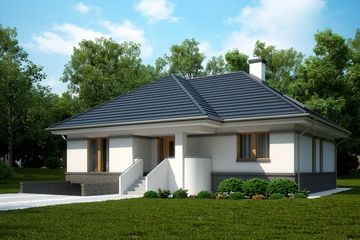 Projekt domu LK&1129 - parterowy z poddaszem dom o powierzchni 139,03 m², dach wielospadowy - ujęcie 2