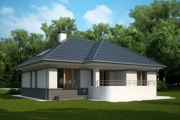 Projekt domu LK&1129 - parterowy z poddaszem dom o powierzchni 139,03 m², dach wielospadowy - ujęcie 3