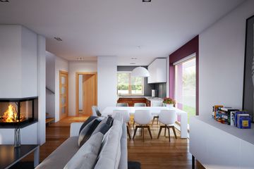 Projekt domu LK&1128 - parterowy z poddaszem dom o powierzchni 123,88 m², dach dwuspadowy - ujęcie 4