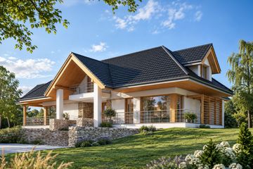 Projekt domu LK&1127 - parterowy z poddaszem dom o powierzchni 194,64 m², dach wielospadowy - ujęcie 2