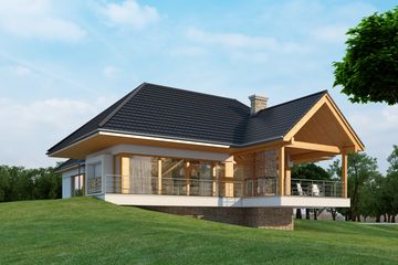 Projekt domu LK&1127 - parterowy z poddaszem dom o powierzchni 194,64 m², dach wielospadowy - ujęcie 5