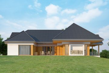 Projekt domu LK&1127 - parterowy z poddaszem dom o powierzchni 194,64 m², dach wielospadowy - ujęcie 6