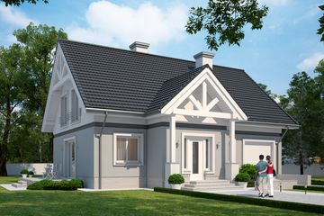 Projekt domu LK&1124 - parterowy z poddaszem dom o powierzchni 126,10 m², dach dwuspadowy - ujęcie 2
