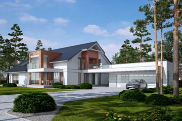 Projekt domu LK&1123 - parterowy z poddaszem dom o powierzchni 303,97 m², dach dwuspadowy - ujęcie 2