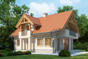 Projekt domu LK&1122 - parterowy z poddaszem dom o powierzchni 132,91 m², dach dwuspadowy - ujęcie 2