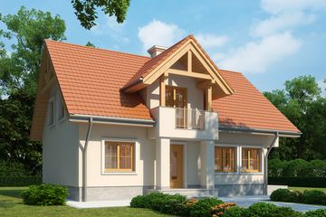 Projekt domu LK&1122 - parterowy z poddaszem dom o powierzchni 132,91 m², dach dwuspadowy - ujęcie 3