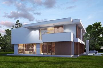 Projekt domu LK&1121 - z pełnym piętrem dom o powierzchni 286,18 m², dach kopertowy - ujęcie 2