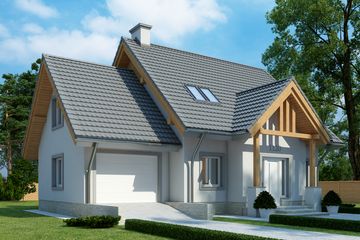 Projekt domu LK&1120 - parterowy z poddaszem dom o powierzchni 116,75 m², dach dwuspadowy - ujęcie 2