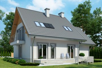 Projekt domu LK&1120 - parterowy z poddaszem dom o powierzchni 116,75 m², dach dwuspadowy - ujęcie 3