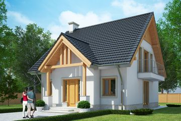 Projekt domu LK&1119 - parterowy z poddaszem dom o powierzchni 116,89 m², dach dwuspadowy - ujęcie 2
