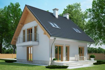 Projekt domu LK&1119 - parterowy z poddaszem dom o powierzchni 116,89 m², dach dwuspadowy - ujęcie 3
