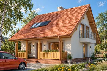 Projekt domu LK&1118 - parterowy z poddaszem dom o powierzchni 99,97 m², dach dwuspadowy - ujęcie 2