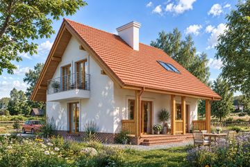 Projekt domu LK&1118 - parterowy z poddaszem dom o powierzchni 99,97 m², dach dwuspadowy - ujęcie 3