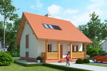 Projekt domu LK&1118 - parterowy z poddaszem dom o powierzchni 99,97 m², dach dwuspadowy - ujęcie 3