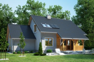 Projekt domu LK&1112 - parterowy z poddaszem dom o powierzchni 103,87 m², dach dwuspadowy - ujęcie 2