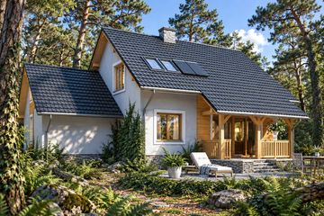 Projekt domu LK&1112 - parterowy z poddaszem dom o powierzchni 103,87 m², dach dwuspadowy - ujęcie 2