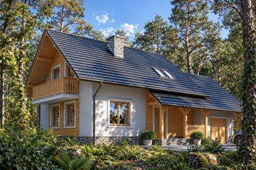 Projekt domu LK&1112 - parterowy z poddaszem dom o powierzchni 103,87 m², dach dwuspadowy - ujęcie 3