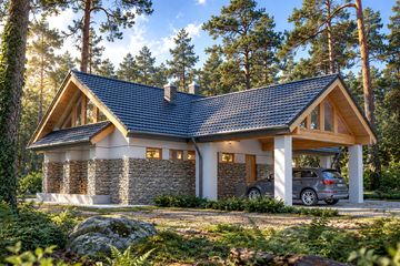 Projekt domu LK&1109 - parterowy z poddaszem dom o powierzchni 129,50 m², dach dwuspadowy - ujęcie 3