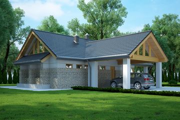 Projekt domu LK&1109 - parterowy z poddaszem dom o powierzchni 129,50 m², dach dwuspadowy - ujęcie 3