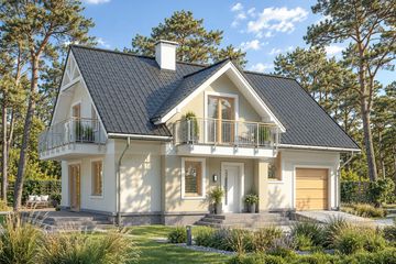 Projekt domu LK&1098 - parterowy z poddaszem dom o powierzchni 130,08 m², dach dwuspadowy - ujęcie 3