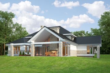 Projekt domu LK&1094 - z pełnym piętrem dom o powierzchni 432,46 m², dach kopertowy - ujęcie 3