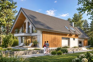 Projekt domu LK&1091 - parterowy z poddaszem dom o powierzchni 168,65 m², dach dwuspadowy - ujęcie 2