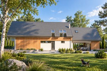Projekt domu LK&1091 - parterowy z poddaszem dom o powierzchni 168,65 m², dach dwuspadowy - ujęcie 3