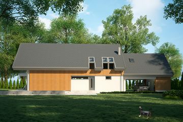 Projekt domu LK&1091 - parterowy z poddaszem dom o powierzchni 168,65 m², dach dwuspadowy - ujęcie 3