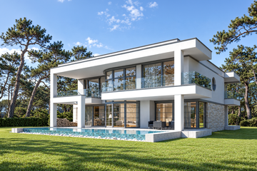 Projekt domu LK&1088 - wielokondygnacyjny dom o powierzchni 324,82 m², dach płaski - ujęcie 3