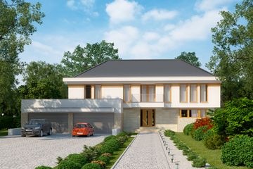 Projekt domu LK&1086 - z pełnym piętrem dom o powierzchni 293,91 m², dach kopertowy - ujęcie 3
