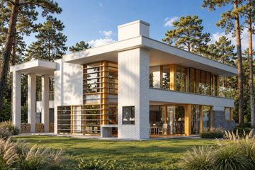 Projekt domu LK&1084 - parterowy z poddaszem dom o powierzchni 248,54 m², dach płaski - ujęcie 2