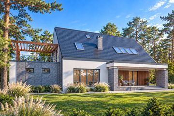 Projekt domu LK&1083 - parterowy z poddaszem dom o powierzchni 213,36 m², dach dwuspadowy - ujęcie 3