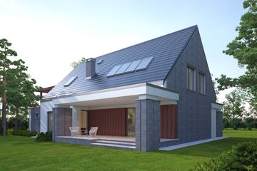 Projekt domu LK&1083 - parterowy z poddaszem dom o powierzchni 213,36 m², dach dwuspadowy - ujęcie 3