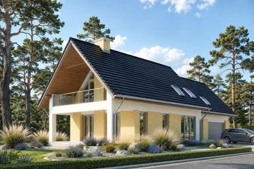 Projekt domu LK&1068 - parterowy z poddaszem dom o powierzchni 186,69 m², dach dwuspadowy - ujęcie 2